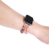 Luxury Bracelet for Apple Watch Band 40mm/38mm Women Girl Cute Handmade Fashion Elastic Beaded Straps for iWatch 5 42mm 44mm