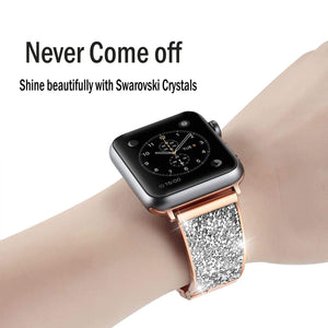 woman Diamond strap For Apple Watch Band 38mm 42mm 40mm 44mm iWatch Series 5 4 3 Stainless steel strap Apple Watch link Bracelet