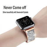 woman Diamond strap For Apple Watch Band 38mm 42mm 40mm 44mm iWatch Series 5 4 3 Stainless steel strap Apple Watch link Bracelet