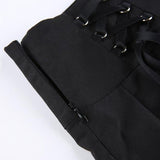 Y2K Aesthetics Lace Trim Low Waist Sexy High Waist Black Cute Short Bottoms Clubwear Skirts