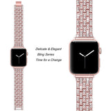 women Diamond watch strap For Apple Watch Band 38mm 42mm 40mm 44mm stainless steel strap iWatch series 5 4 3 2 1 bracelet belt