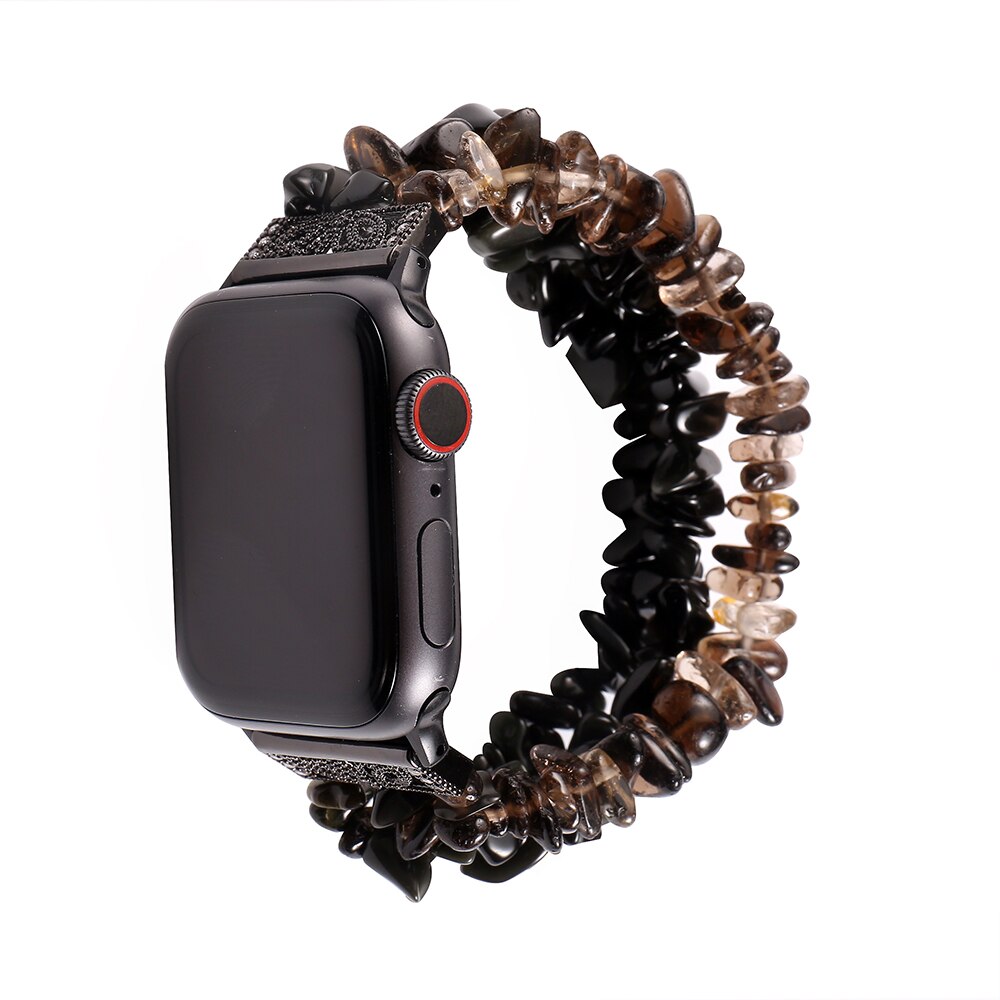 Luxury Bracelet for Apple Watch Band 40mm/38mm Women Girl Cute Handmade Fashion Elastic Beaded Straps for iWatch 5 42mm 44mm