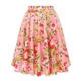 Autumn High Waist Skirt Cotton Womens Polka Dot Floral Print Vinatge Swing Pinup Rockabilly 50s Retro Vintage Party Skirts