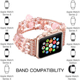 Women Bracelet Strap for Apple Watch 6 5 4 SE Band 44mm 40mm Handmade Beaded Link Watchband for iwatch Series 3 2 1 42mm 38mm
