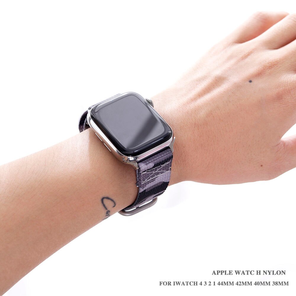 Band for Apple Watch 6/5/4/3/2/1 38MM 40MM 42MM 44MM Nylon Camouflage Strap For Apple Watch Bands Iwatch Series Accessories