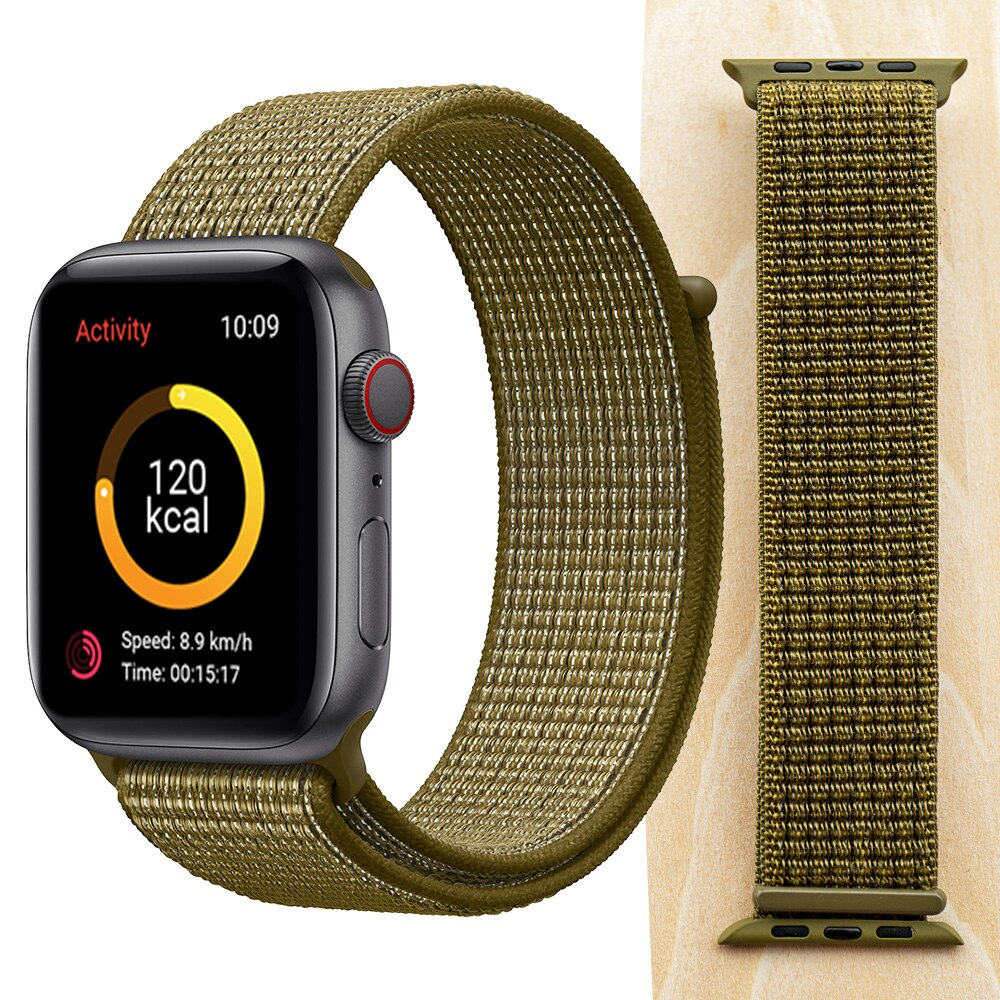 High Quality Nylon Sport Loop Replacment for Apple Watch band 44mm Series 5 4 3 2 1 Breathable Woven Strap 42mm iwatch 40mm 38mm
