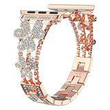 Women's Jewelry Strap For Apple Watch Band SE 6 5 4 40/44mm Flower Diamond Stainless steel Bracelet For iWatch Series 3 38/42mm