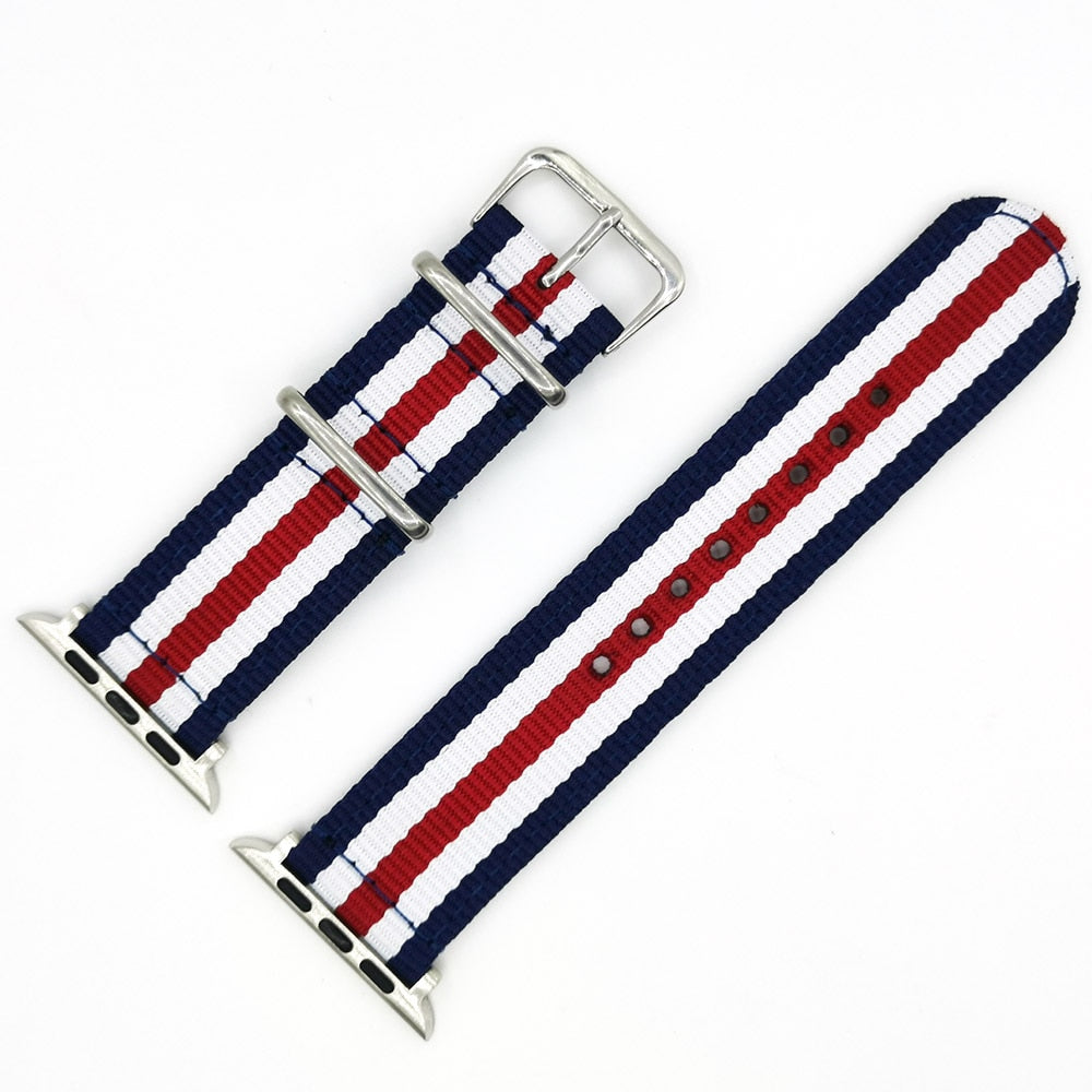 Nylon Watchband for Apple Watch Band Series 6 se/5/4/3/2/1 Sport Belt Watch Bracelet 40/38 mm 42mm/44mm Strap for iwatch Band
