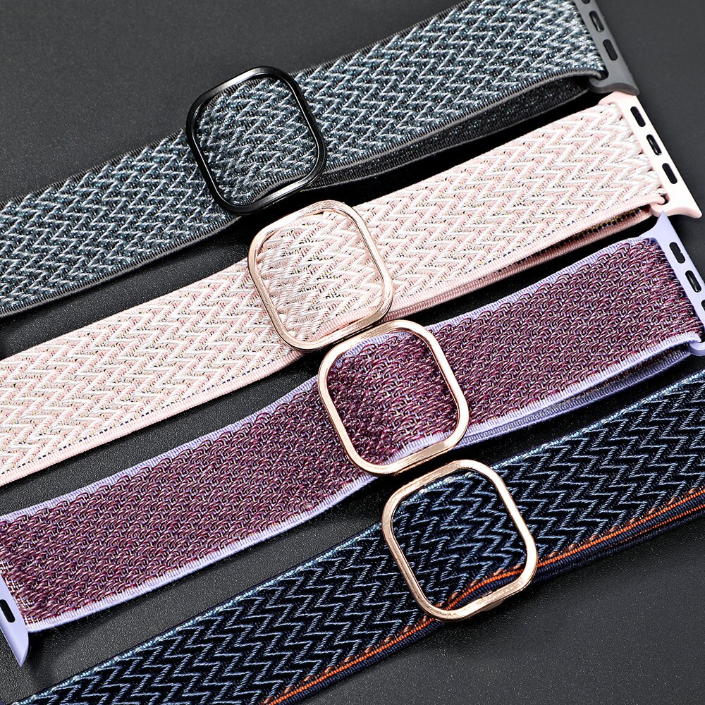 Nylon Strap for Apple watch band 44mm 40mm 38mm 42mm 44 mm Adjustable Elastic Sport solo Loop bracelet iWatch series 3 4 5 6 se