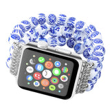 Bling Dressy Bands for Apple Watch 38mm 42mm Band Ceramic Beaded Watchband for iWatch Series 3/ Series 2 Bracelet for Woman Girl