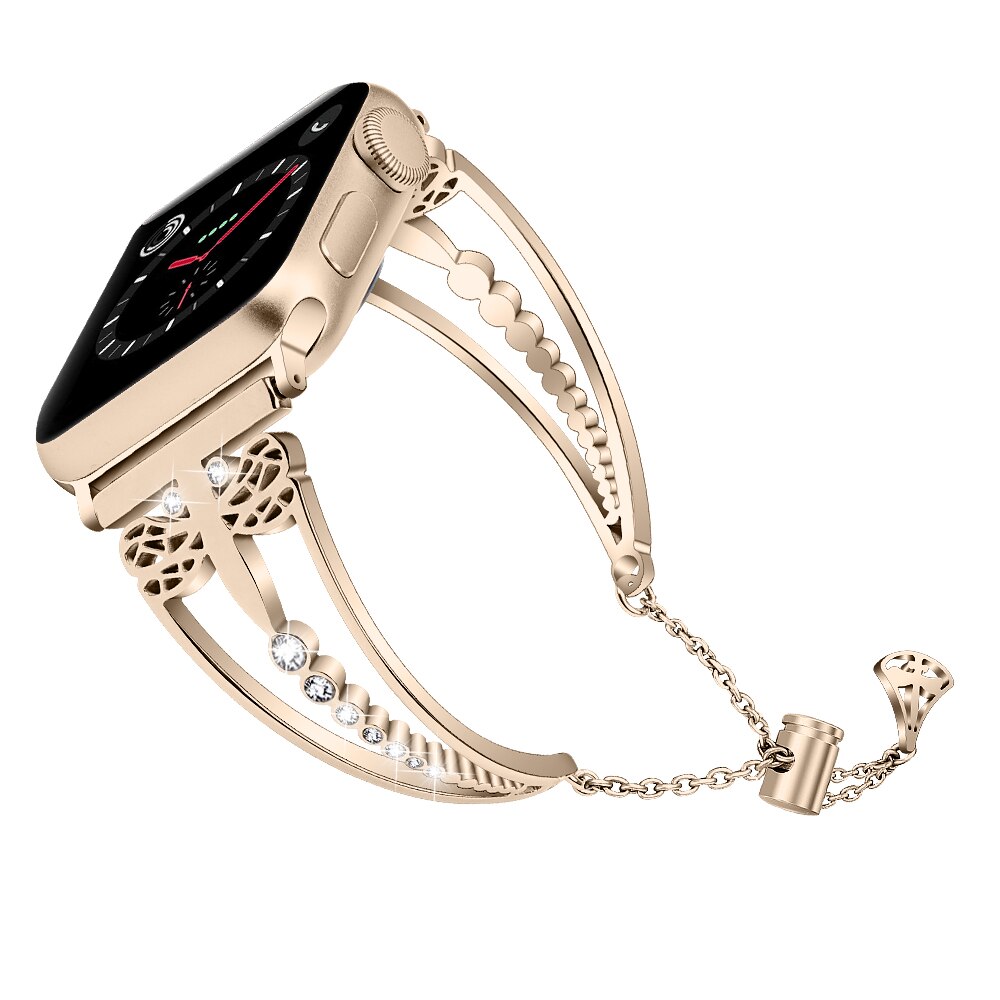 Women Diamond strap For Apple Watch band 38mm 42mm iWatch 5 4 band 40mm 44mm stainless steel strap Series 3/2/1 Accessories