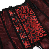 Women Sexy Jacquard Lace Bow Overbust Corset Women Burleque Retro Red Floral Waist Cincher Lace Up Corset Bustier Lingerie Top