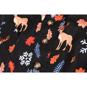 Christmas Women Vintage Dress Black Holiday Summer Dresses Plus Size Pin Up Print Retro 50s Rockabilly Party Sundress Vestidos