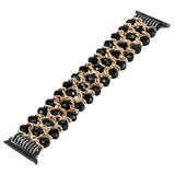 Dressy Straps Replacement for Apple Watch Bands 5 Bracelet iWatch Series 44mm 40mm Band Strap Woman Bling Accessories Black Bead