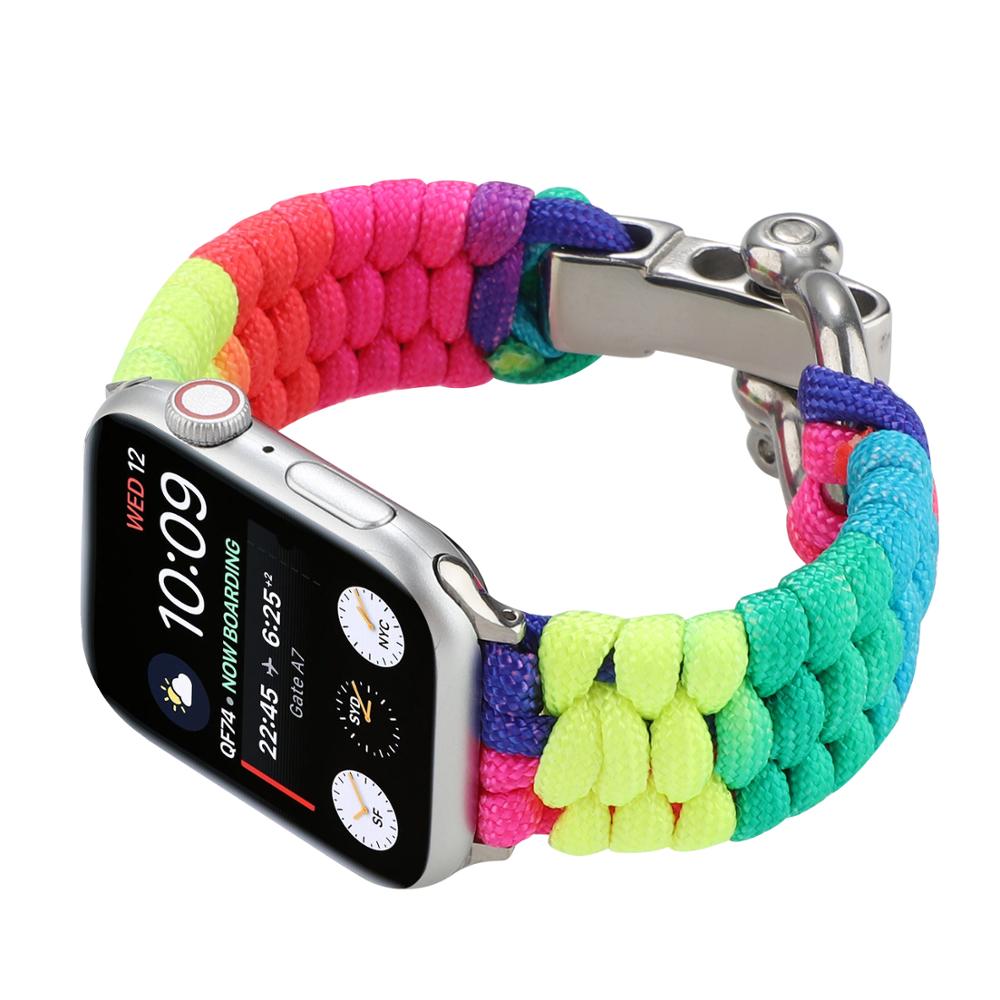 nylon Weave Band for apple watch strap 6 SE 5 4 44mm 40mm Breathable Bracelet Belt for iWatch Bands 6 SE 3 2 38mm 42mm watchband