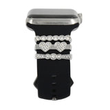 Decorative Ring for Apple Watch Band Charms for Samsung Galaxy Smart Watch Sport Silicone Strap Accessories with Bling Diamond