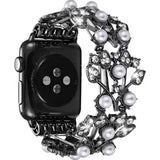 Pearl Diamond Strap for Apple Watch Band 6 44mm 40mm 38mm 42mm Women Jewelry Metal Belt for iWatch Bands Serie SE 5 4 3 Bracelet