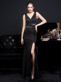 Women Elegant V Neck Backless Party Maxi Dress Beads Formal White Evening Dress
