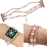Women Bracelet Strap for Apple Watch 6 5 4 SE Band 44mm 40mm Handmade Beaded Link Watchband for iwatch Series 3 2 1 42mm 38mm
