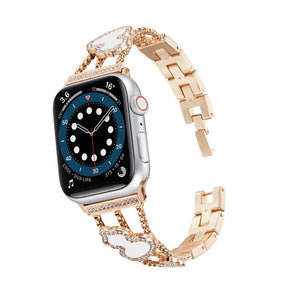 New Women's Jewelry Strap for Apple Watch Band 6 44mm 40mm 42mm 38mm Diamond Metal for iWatch Bands Serie SE 5 4 3 Gem Bracelet