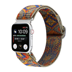 Nylon watch strap for Apple watch band 44mm 40mm 38mm 42mm adjustable nylon elastic strap For iwatch series 3 4 5 6 SE Bracelet