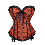 Women Corset Top Victorian Sexy Floral Lace Up Boned Overbust Corset Bustier Lingerie Waist Cincher Slim Body Shaper Corsets