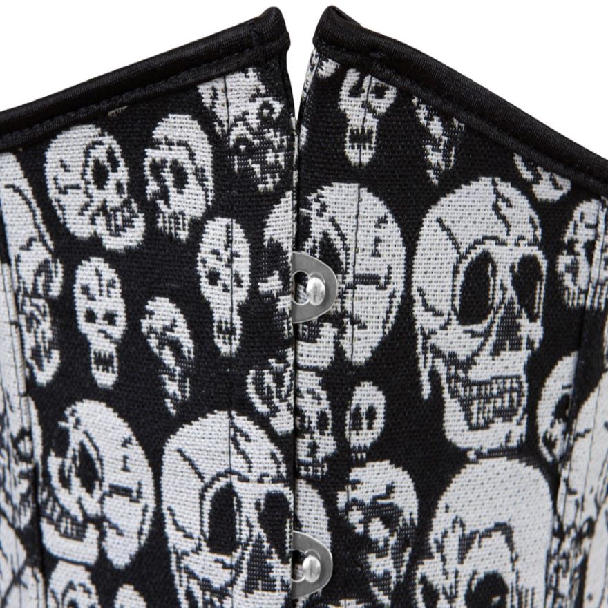 Women Sexy Gothic Skull Print Underbust Corset Burlesque Waist Cincher Body Shaper Corset Bustier Lingerie Top Plus Size Korsett