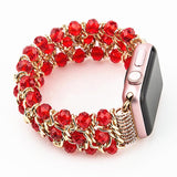 Handmade Pomegranate Shape Agate Beads Elastic Band for Apple Watch 5 40MM 44MM Watch Bracelet For iwatch Series 4/3/2 38mm 42mm