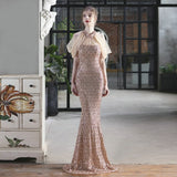Elegant Off Shoulder Evening Dress Burgundy Sequin Dress Beads Dress