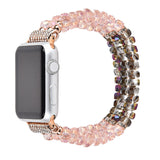 Bracelet For Apple Watch Se 44mm Strap Correa Woman Bling Pearl Beads Elastic Iwatch 3 Bands 38mm 40mm Wristband Accessories