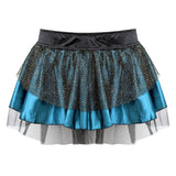 Women Multilayer Sexy Peacock Mesh Lace Pleated Tulle Mini Tutu Skirt Adult Fashion Party Dance Skirts Black/Blue Plus Size