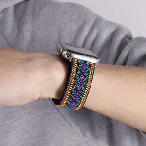Bohemia Elastic Nylon Loop Band For Apple Watch 6 38mm 40mm 42mm 44mm Watch Adjustable Elastic Strap For Iwatch Series 6 5 4 3