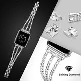 Women's Jewelry Strap for Apple Watch Band 7 6 41/45mm 44/40mm 42/38mm Diamond Metal Belt for iWatch Bands Serie SE 5 3 Bracelet