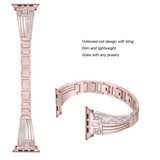women diamond strap for apple watch series 5 4 3 2 band for iWatch 38mm 42mm 40mm 44mm stainless stee strap link bracelet