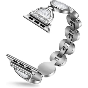 Women's Jewelry Strap For Apple Watch Band 6 5 4 40/44mm Quicksand Diamond Stainless steel Bracelet For iWatch Series 3 38/42mm