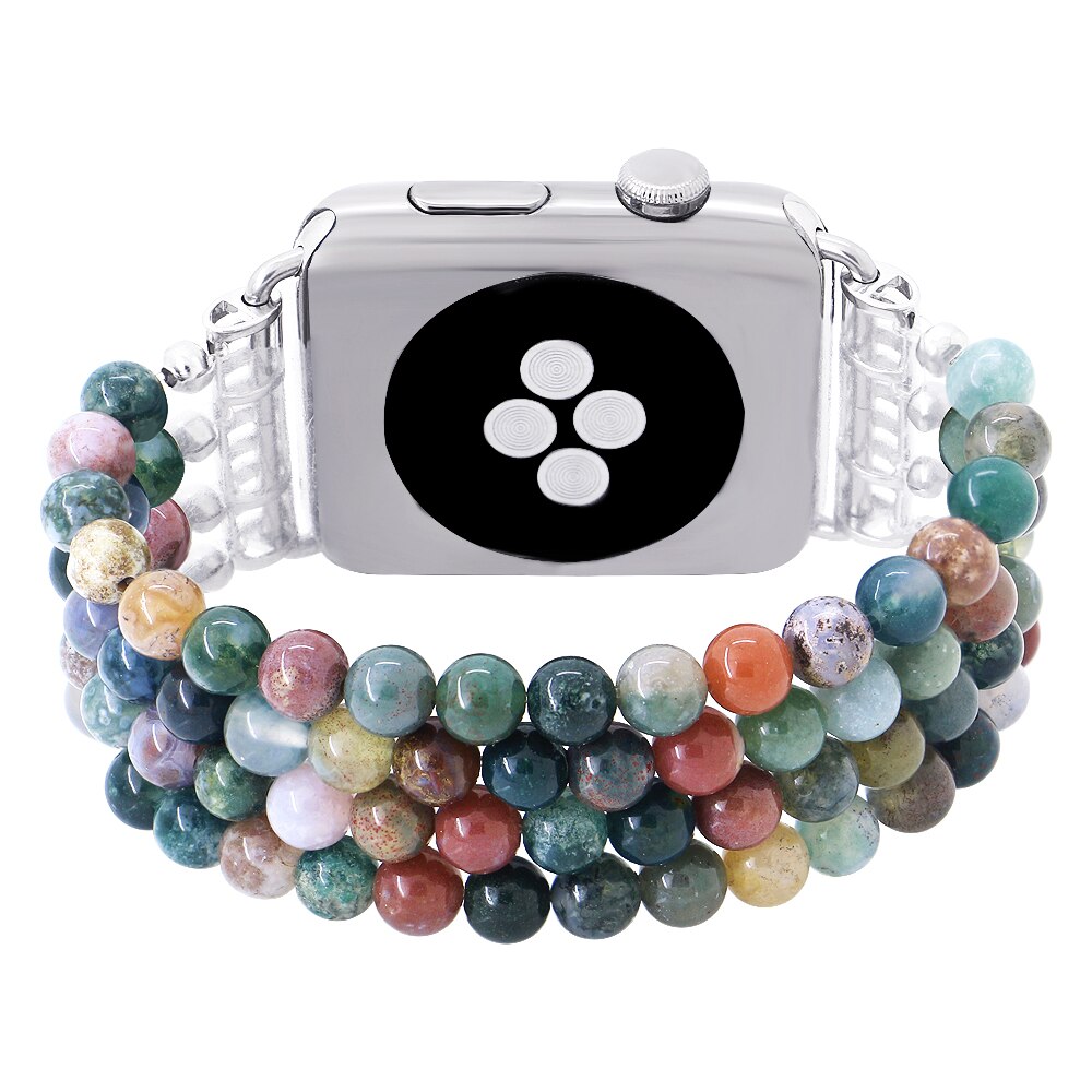 Fashion Jewelry Watch Strap for Iwatch 5 4 3 Bracelet Bead String Wristband Replacement Apple Watchband Women Girl Wriststrap
