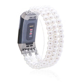 Women Natural Stone Elastic Watchband For Fitbit Charge 3/4 Handmade Beads Smart Watch Strap For Unisex Watch Bracelet Wristband