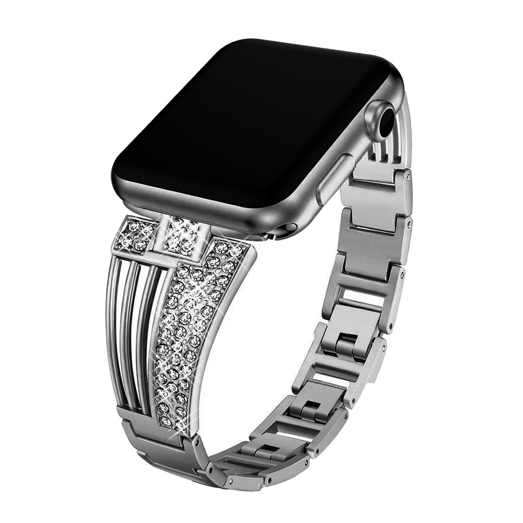 women diamond strap for apple watch series 5 4 3 2 band for iWatch 38mm 42mm 40mm 44mm stainless stee strap link bracelet