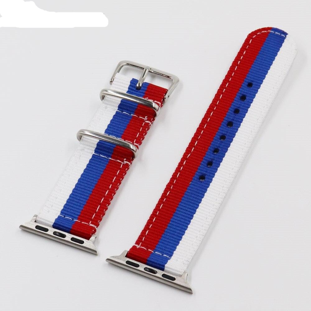 Nato Nylon Strap For iWatch 4 3 2 1 Watchband 42mm 44mm for Apple Watch Band 38mm 40mm For Russian flag stripes Wrist Bracelet