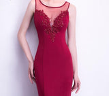 Backless Appliques Beading Long Evening Dress Elegant Long Party Dress