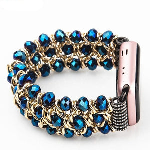 Handmade Pomegranate Shape Agate Beads Elastic Band for Apple Watch 5 40MM 44MM Watch Bracelet For iwatch Series 4/3/2 38mm 42mm