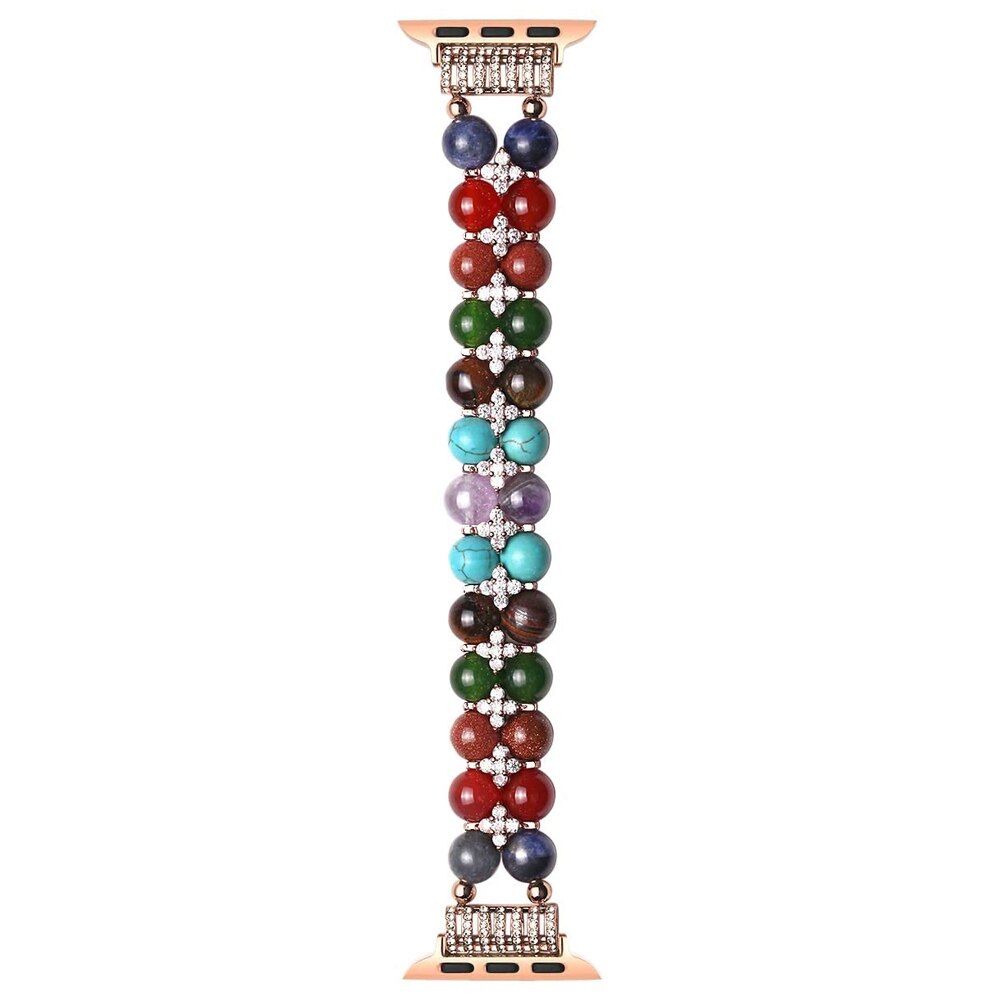 Jewelry Wristband Strap for Apple Watch Band Beaded 38mm/40mm Women Stretchy Bracelet 42mm/44mm Iwatch SE Series 6/5/4/3 Bling