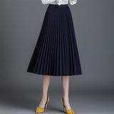 Summer Women Long Yellow Maxi Pleated High Waist Elastic Casual Party Midi Skirt