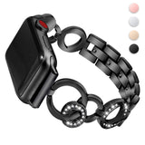 Diamond Stainless Steel Replacement Strap For Apple Watch Women Bracelet