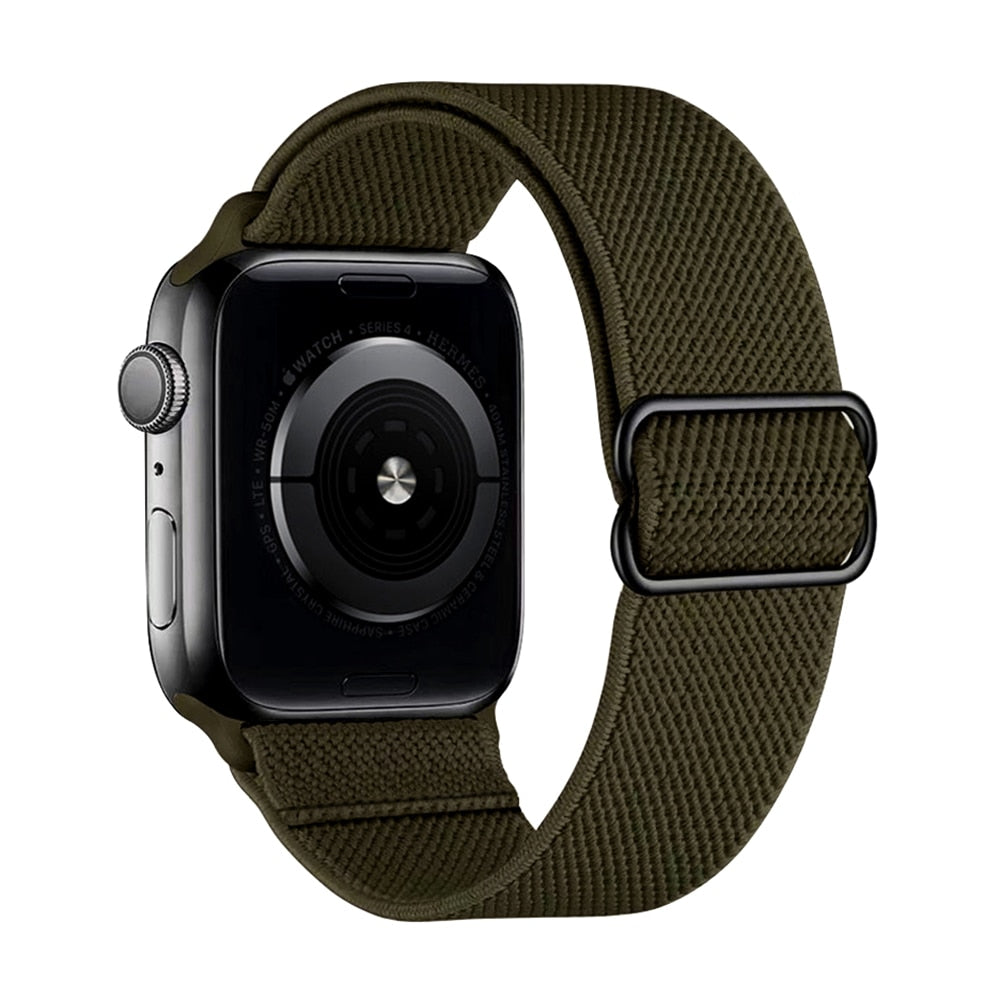 New Sport Solo Loop Band for Apple Watch Series 6 Se 5 4 3 Fabric Nylon Bracelet for IWatch 44mm 40mm 38mm 42mm Free Adjustment