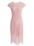 Women's 1920S GATSBY Sequins O-neck Beaded Fringed Dress Hot Club & Night Out Dresses Sexy Fringed Night Club Dress