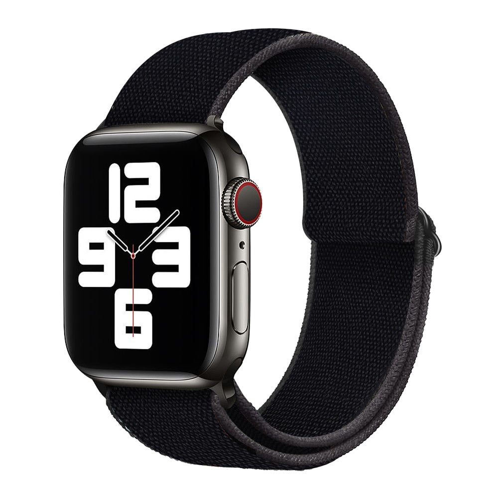 Soft and comfortable nylon Loop elastic buckle Apple watch band 38mm 42mm Series 6 SE 543 2 1 For iWatch Strap Nylon braid 44mm