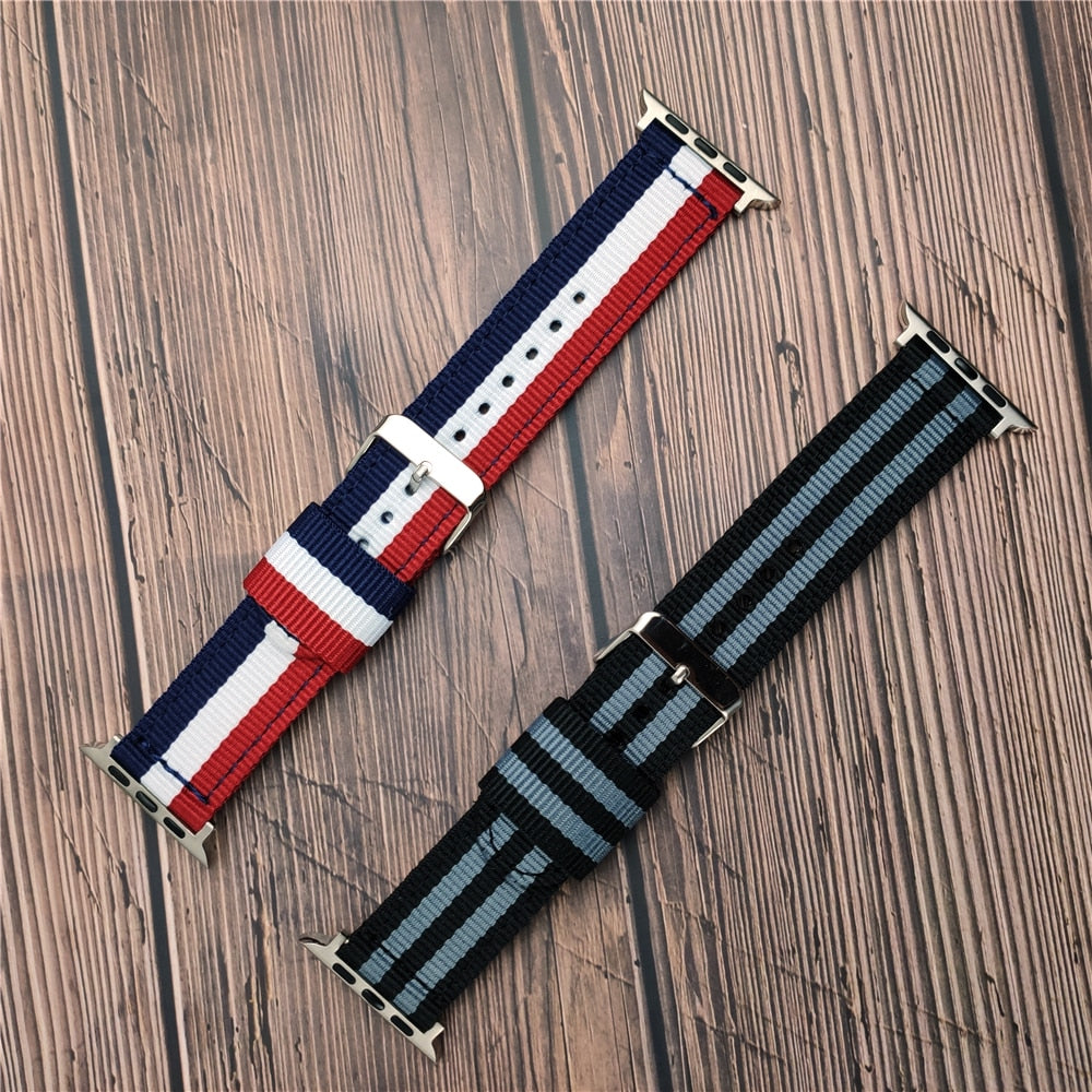 Woven Fabric Bracelet for Apple Watch 6/SE Band Series 5 4 40mm 44mm Breathable Nylon Replacement Strap for iWatch 3 38mm 42mm