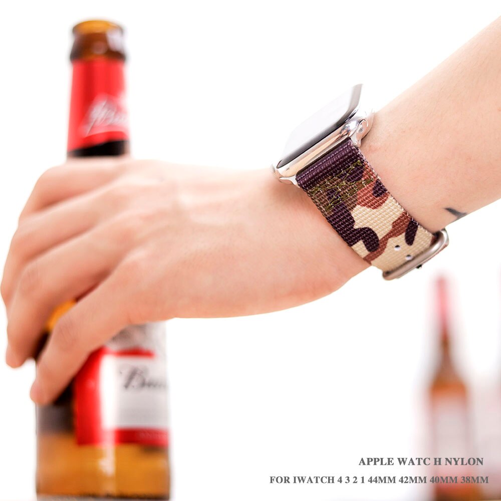 Band for Apple Watch 6/5/4/3/2/1 38MM 40MM 42MM 44MM Nylon Camouflage Strap For Apple Watch Bands Iwatch Series Accessories