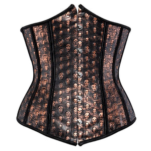 Women Gothic Skull Print Overbust And Underbust Corset Waist Trainer Body Shaper Slim Corset Sexy Bustier Lingerie Top Plus Size